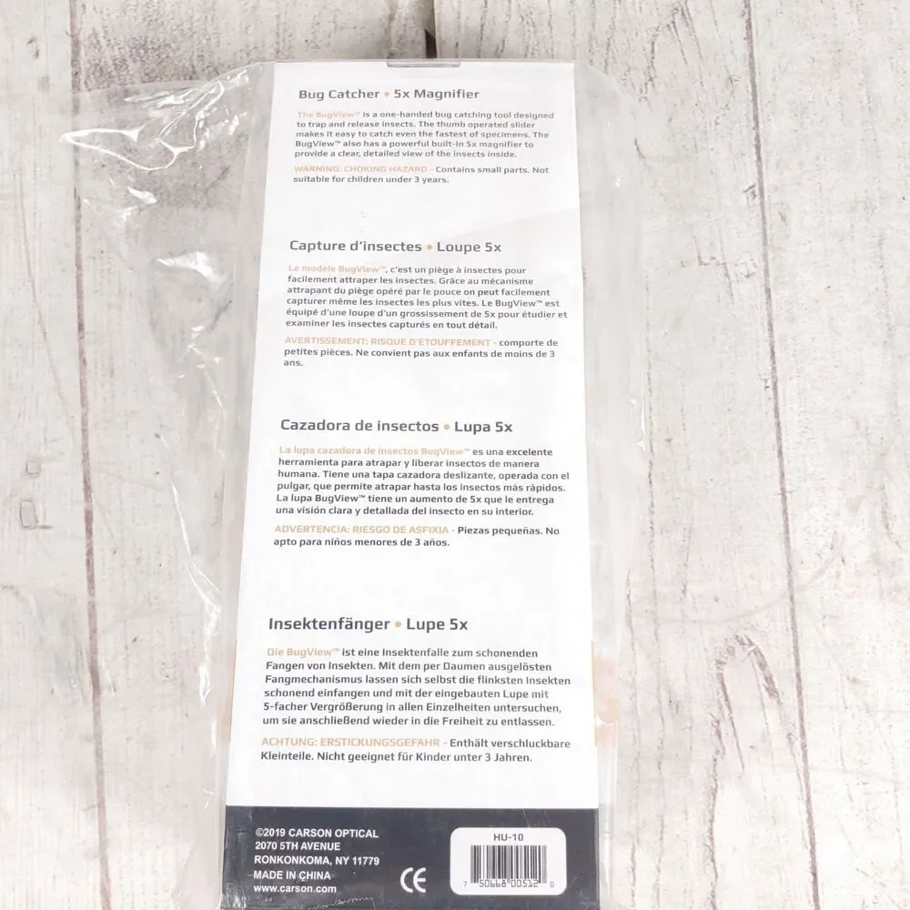 Carson BugView Kids Bug Catcher 5x Magnifier Slide Toy Catch & Release HU-10 NEW